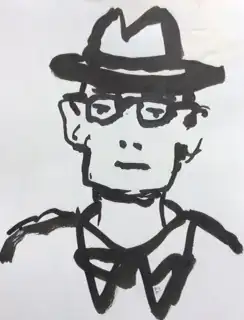 Zelfportret 2007 IX OI inkt 35x27 cm van Ernst Baumann
